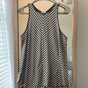 Olive and white sleeveless shirt